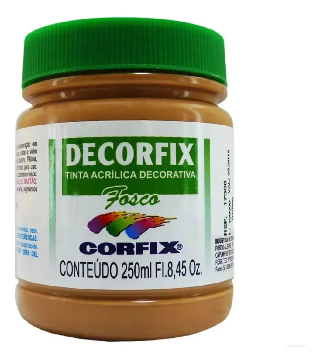 Tinta Acrílica Fosca Corfix 250ml Para Arte E Artesanato Toffee