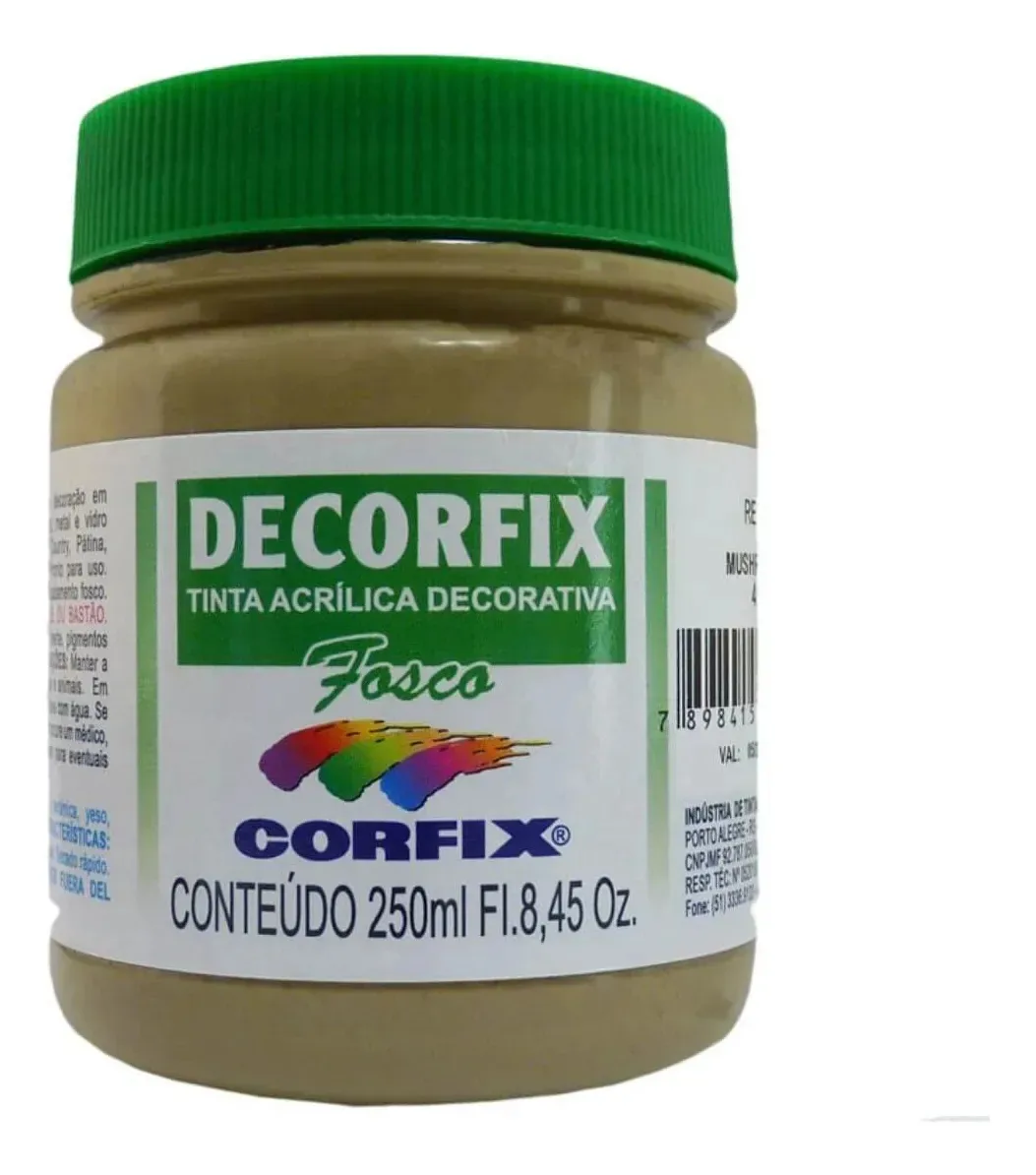 Tinta Acrílica Fosca Corfix 250ml Para Arte E Artesanato Mushroom