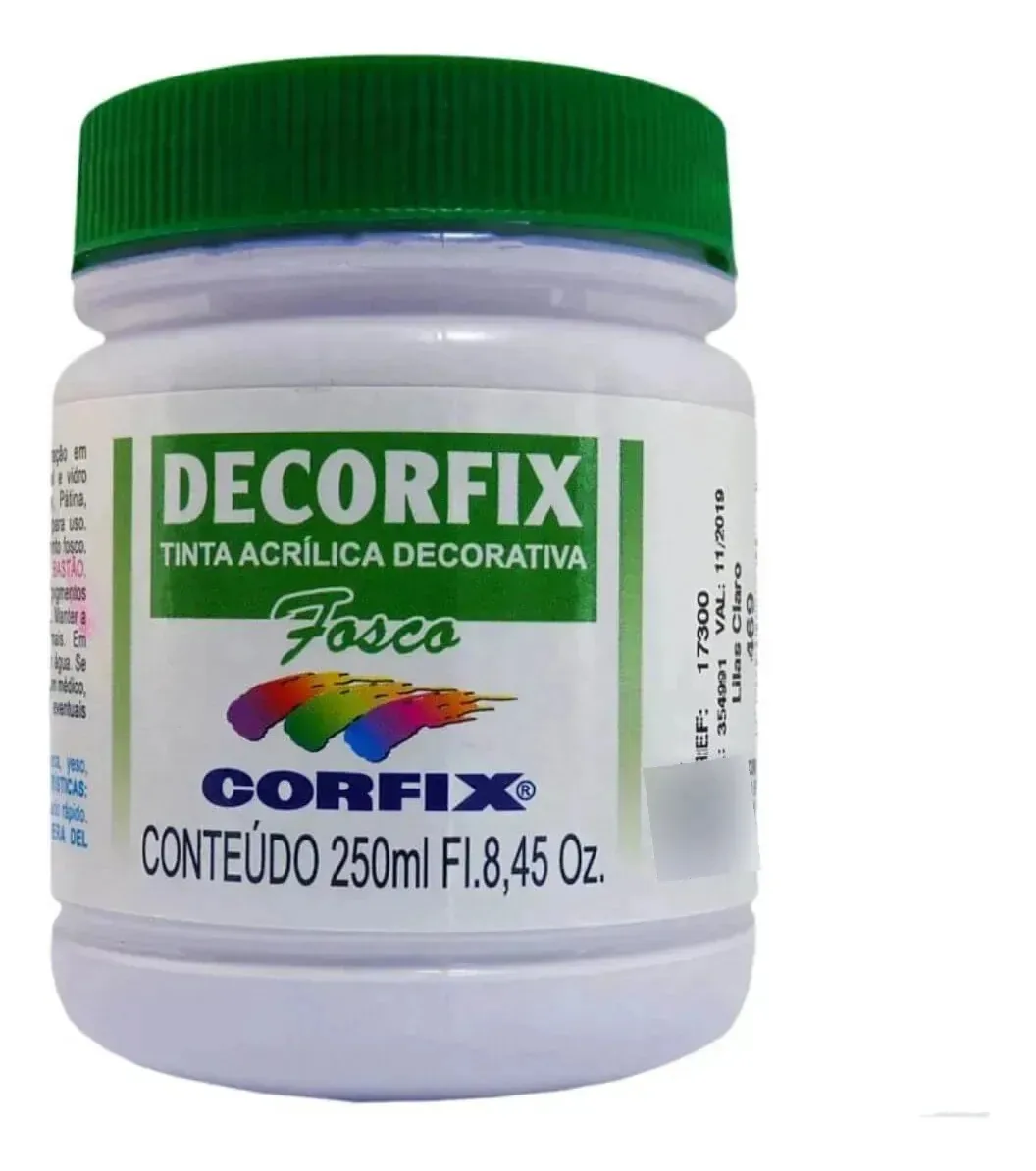 Tinta Acrílica Fosca Corfix 250ml Para Arte E Artesanato Lilás Claro