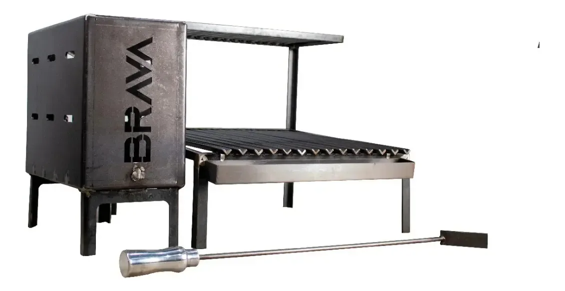 Kit Parrilla 66cm Grelha Argentina + Firebox P/ Alvenaria