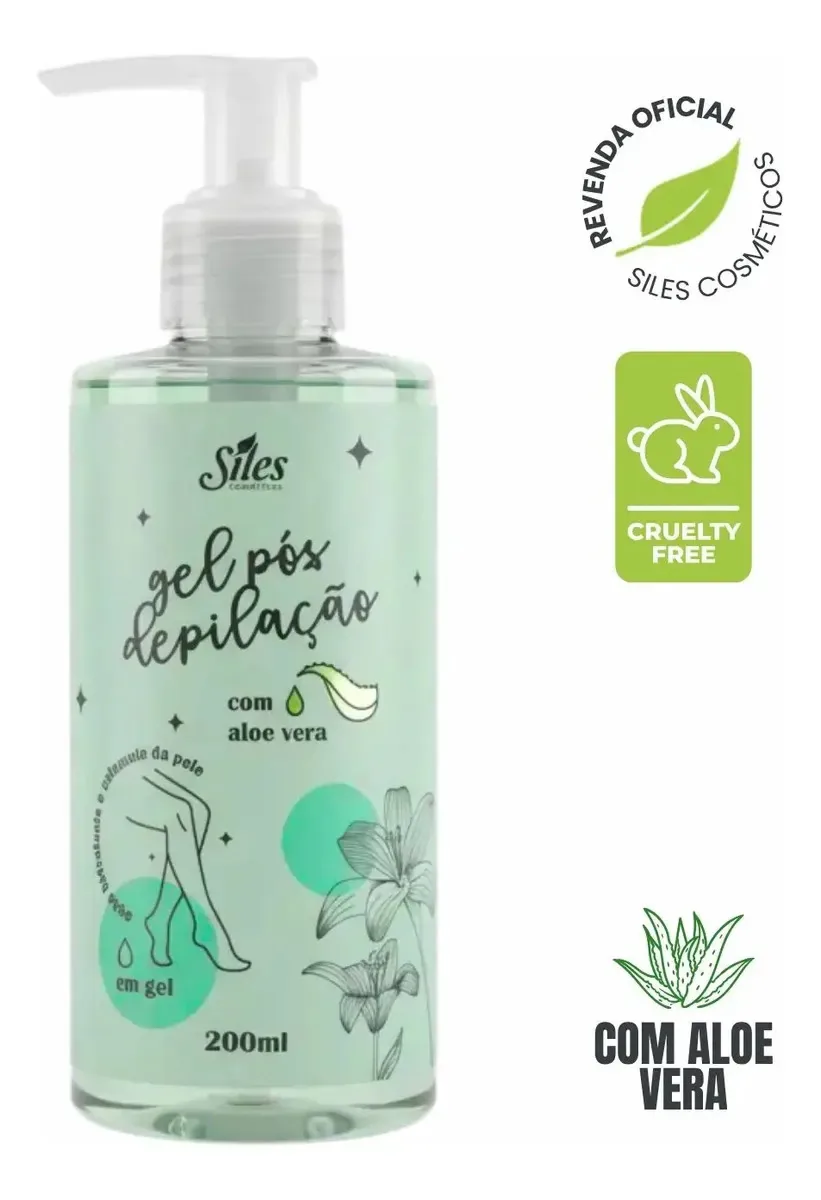 Gel Pós Depilação Calmante Hidratante Aloe Vera 200ml Siles Sensível