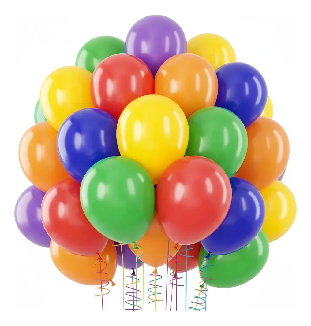 Bexigas Balão Liso de 9" para Festas e Decoração Coloridas 50 Unidades