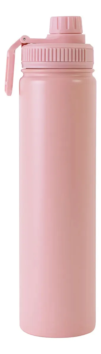 Kit 2 Garrafas Térmica Inox Emborrachada Fresh Para Sublimaç Rosa