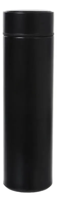 Kit 4 Garrafas Térmica Preta De Inox Com Infusor 400ml Preto