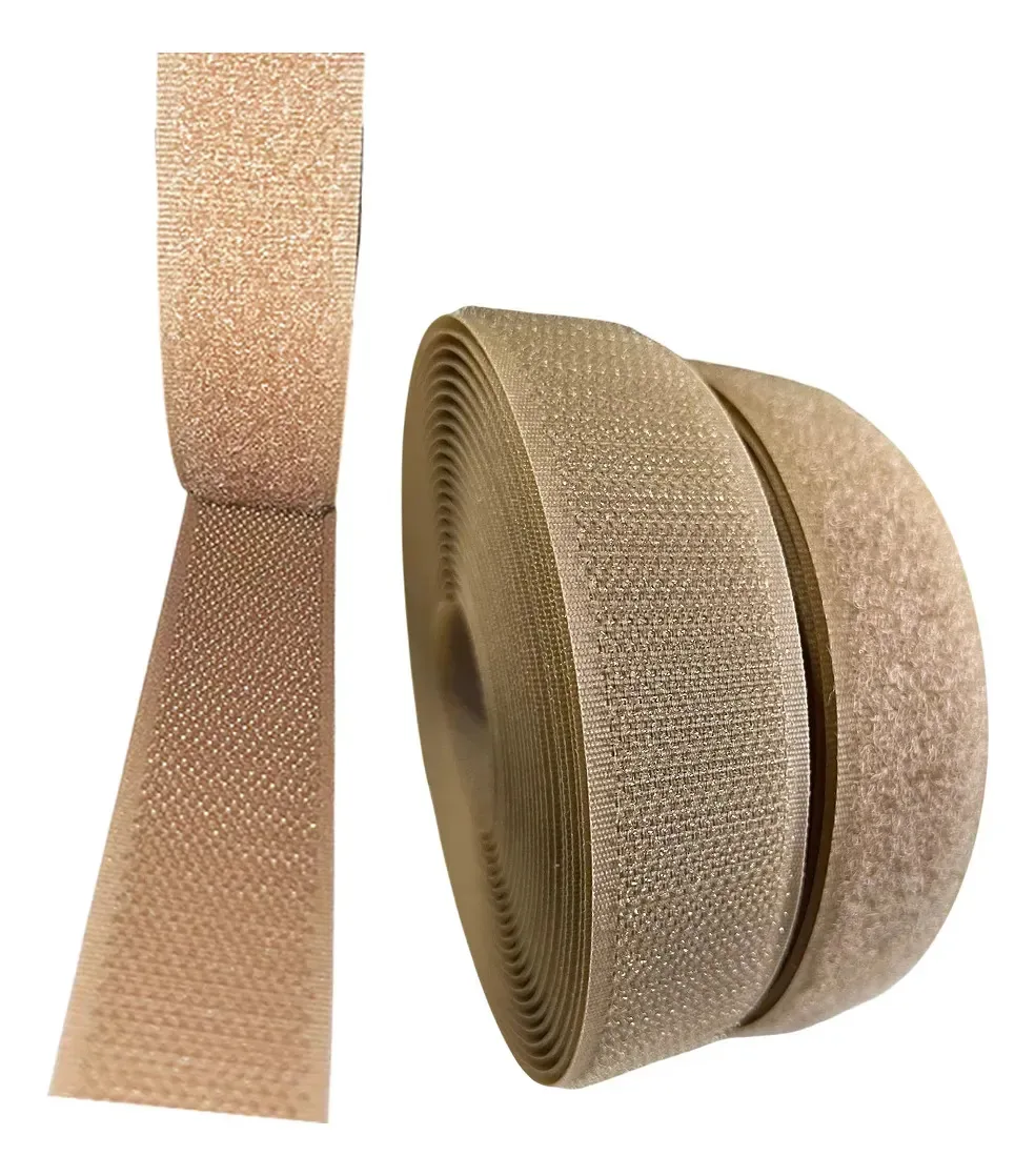 Fecho De Contato Velfix Cinza 25mm Cor Marrom
