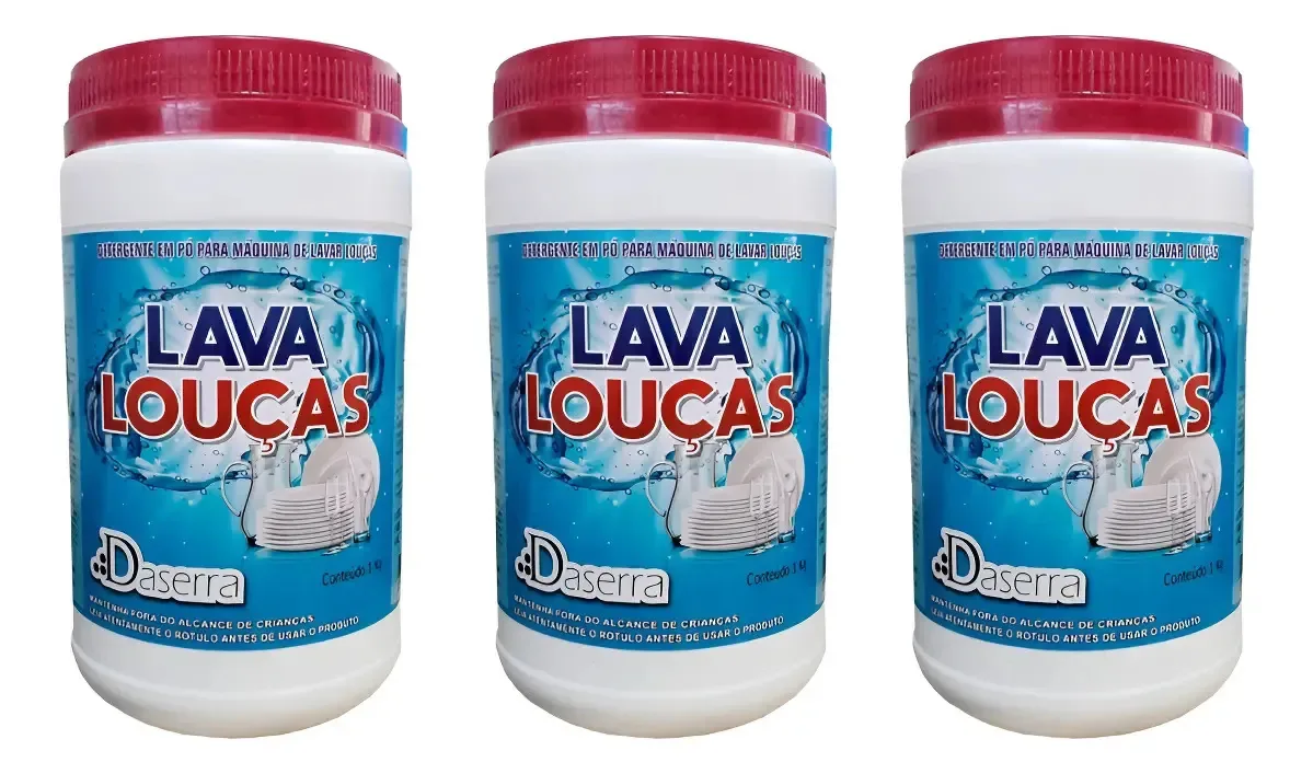Kit 3 Detergentes Em Pó Para Máquina Lava Louças Daserra 3kg