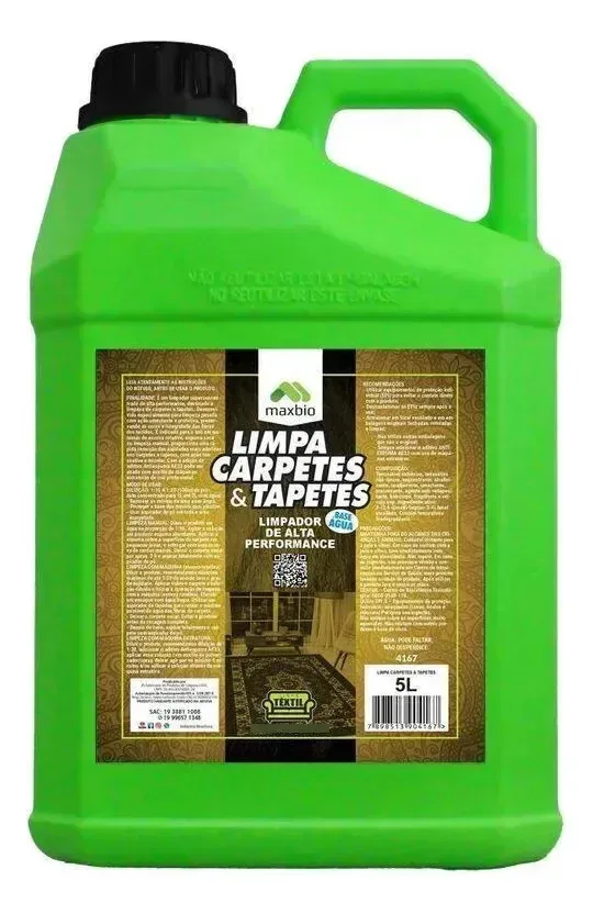 Limpa Carpete 5l Maxbio - Ideal Para Tecidos E Bancos
