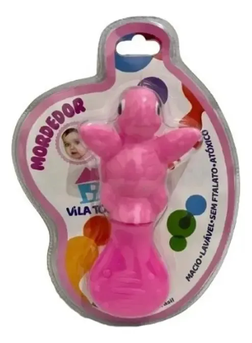 Mordedor Para Bebe Produto Rosa Tartaruga