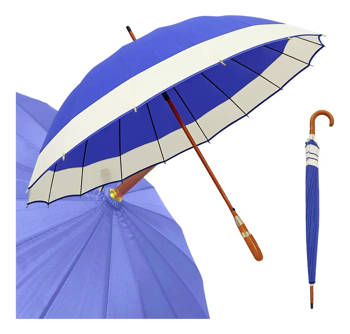 Guarda-chuva Guarda-chuva Grande Aero Home Guarda Chuva Automatico Azul Com Design Liso