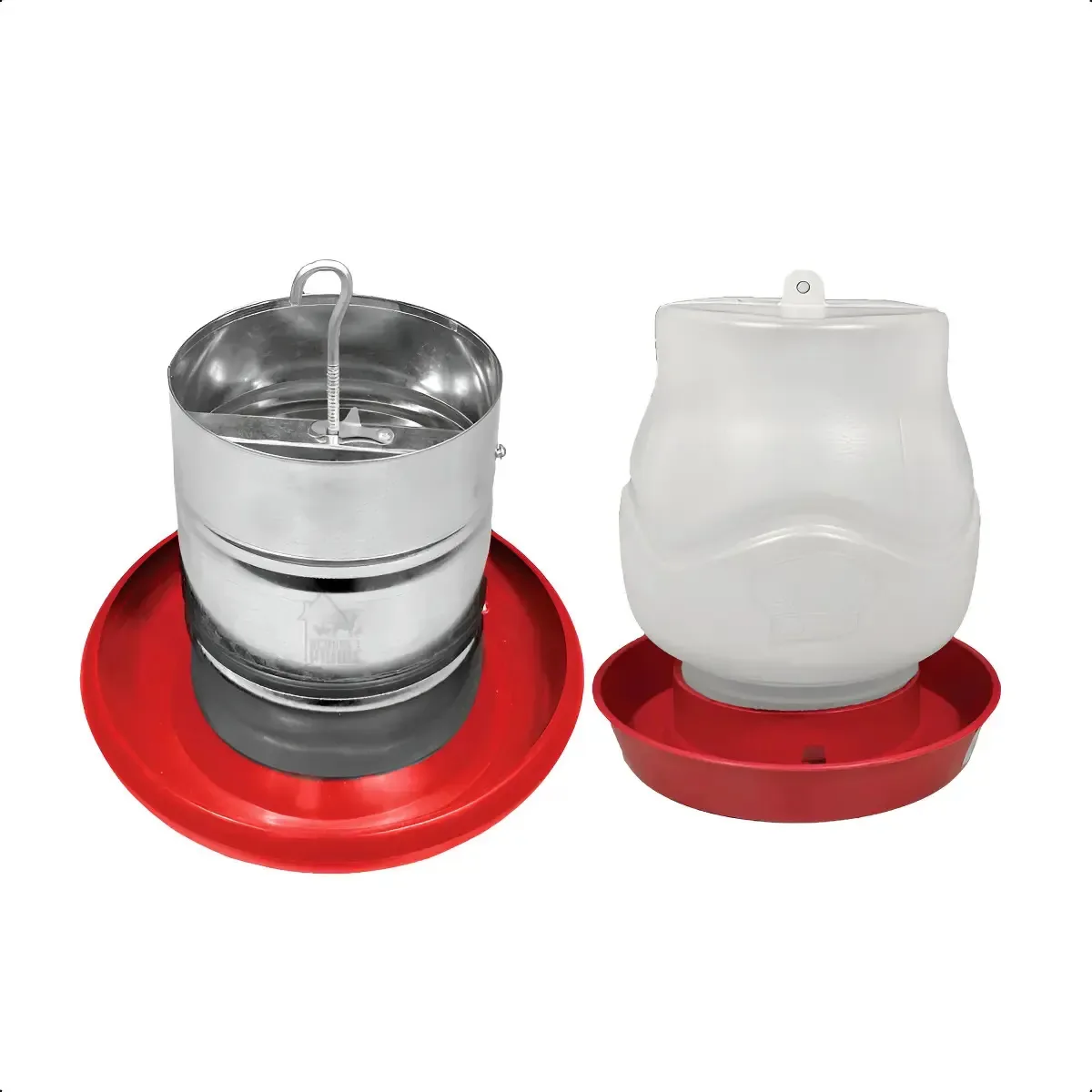 Kit Comedouro Tubular 5kg E Bebedouro Rosca 2l Aves