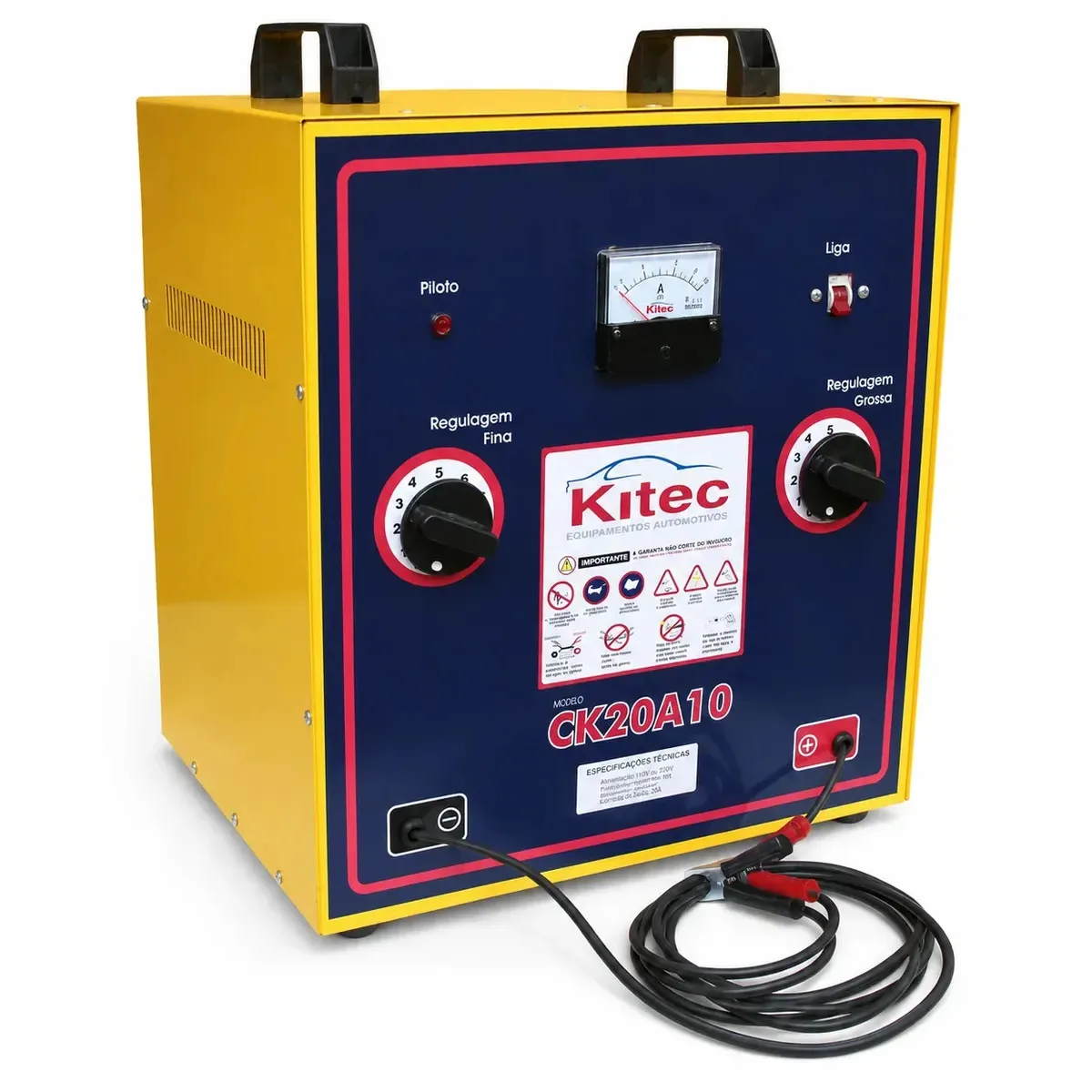 Carregador de Bateria Kitec Profissional 20A para Carros, Motos e Pickups