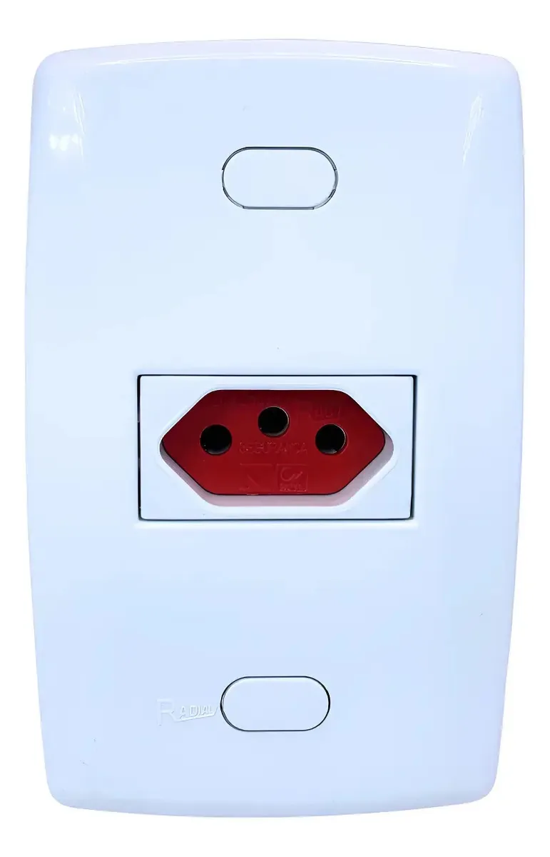Tomadas E Interruptores 10/20a Linha Mármore Branco Radial Tomada 2 Polos E Terra 20a Vermelha