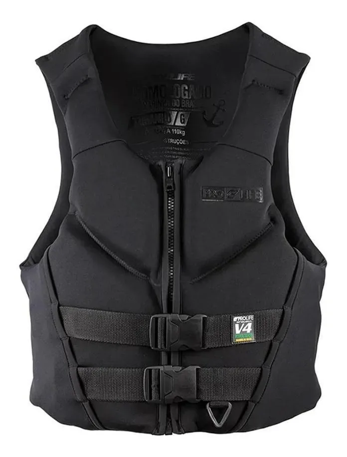 Colete Salva Vidas Jet Ski Neoprene Homologado V4 Preto Eg