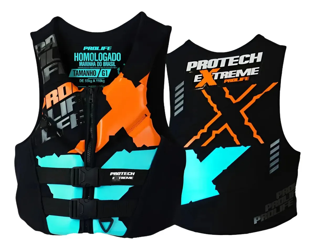 Colete Salva Vidas Prolife Protech Extreme Atlantis Tamanho EG