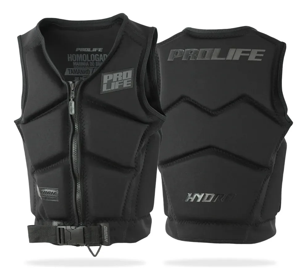 Colete Salva Vidas Hydro Pro Life Preto + Kit Atracação Preto G2
