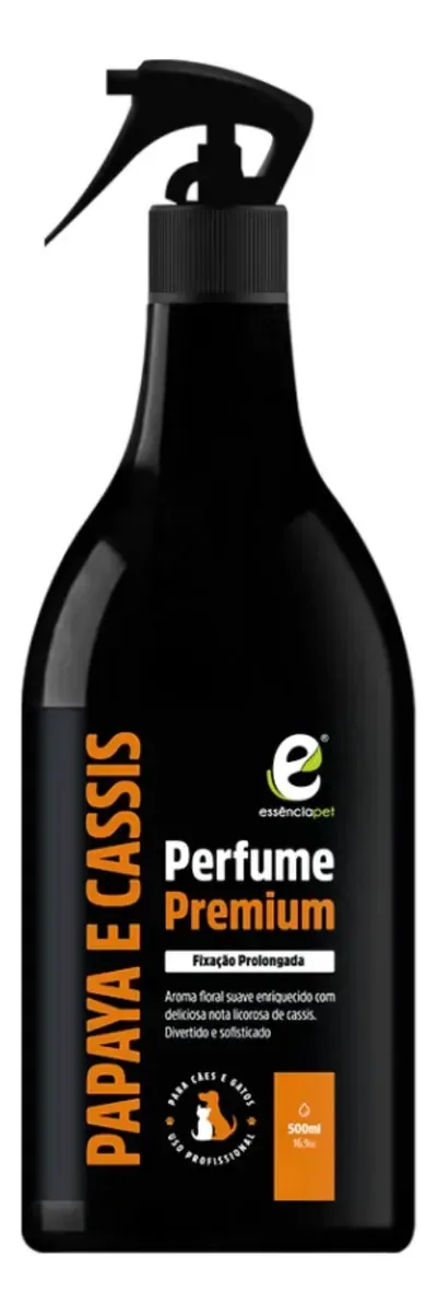 Perfume Pet Premium Essência Pet Cães E Gatos Pet Shop 500ml Papaya E Cassis