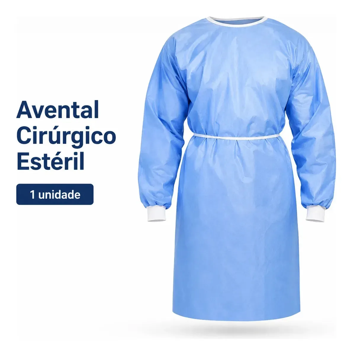 1 Unidade de Avental Cirúrgico Estéril Descartável Sms 40g Manga Longa - (Leia a descrição)