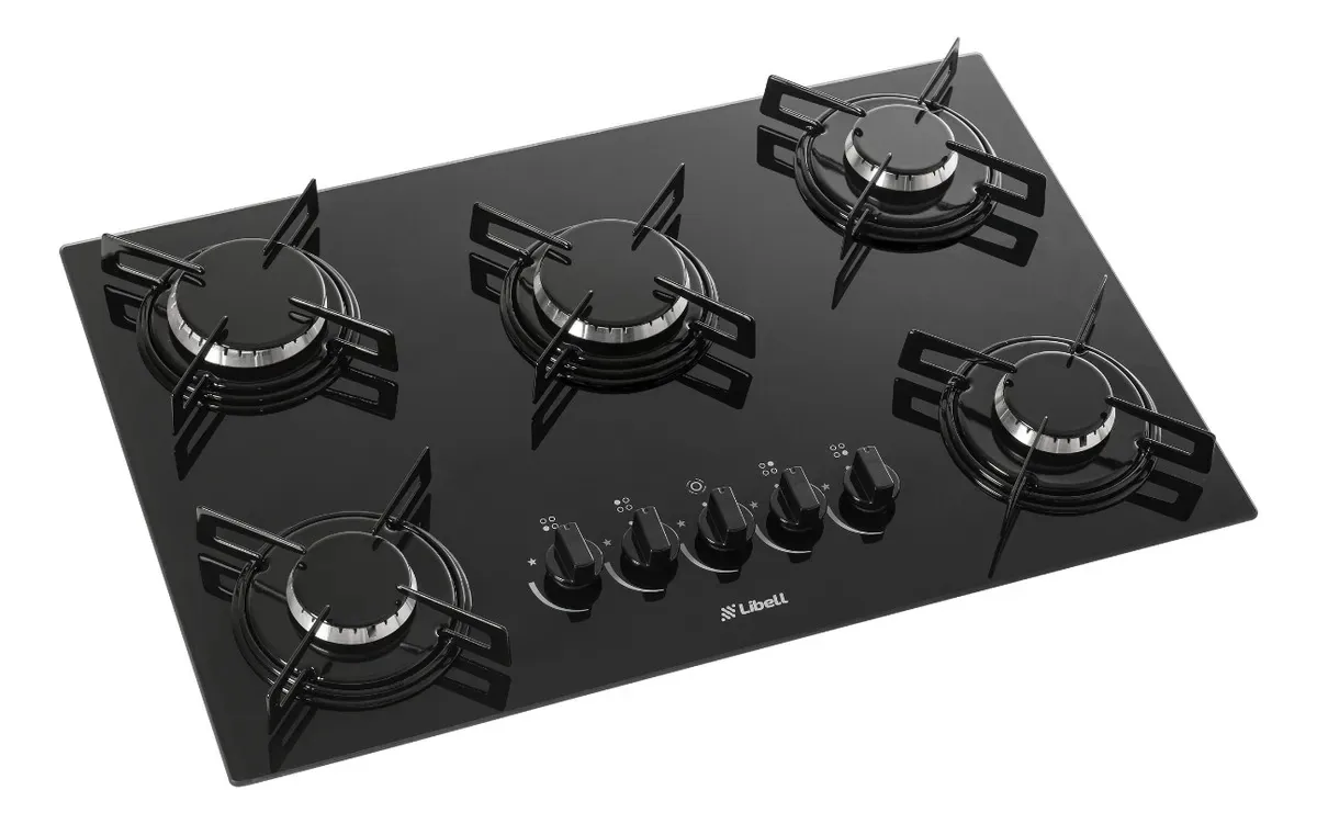 Cooktop Libell 5 Bocas Preto Preto