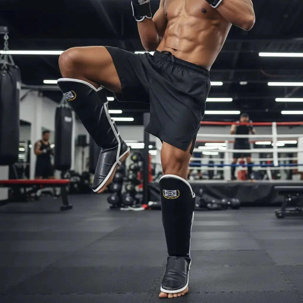 Caneleira Muay Thai Punch Preto Unico