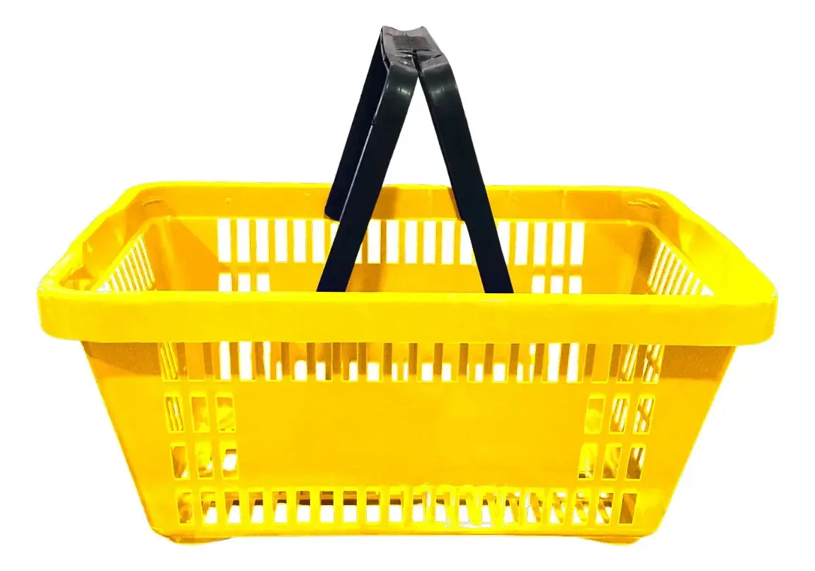 Kit 5 Cesta Cestinha Plástica Para Supermercado Conveniência Cor Amarelo