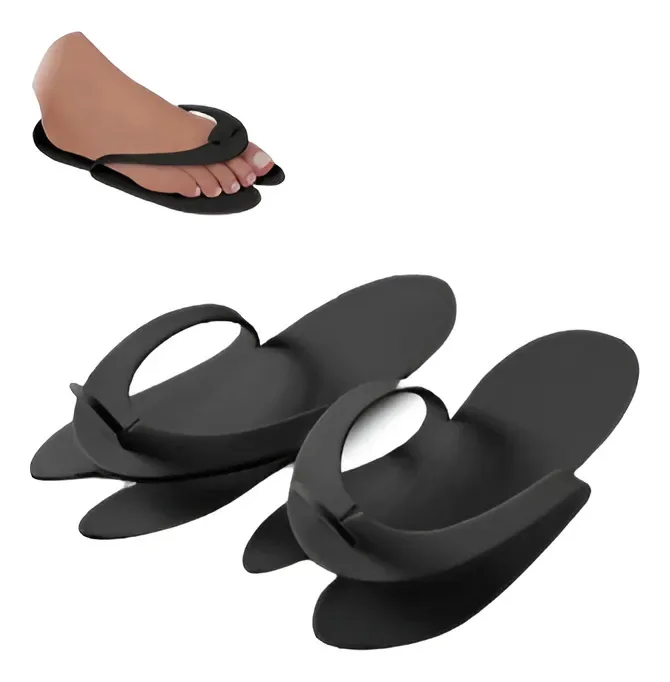 Chinelo Descartável Preto 4mm 120 Unidades Preto Serve Até 42