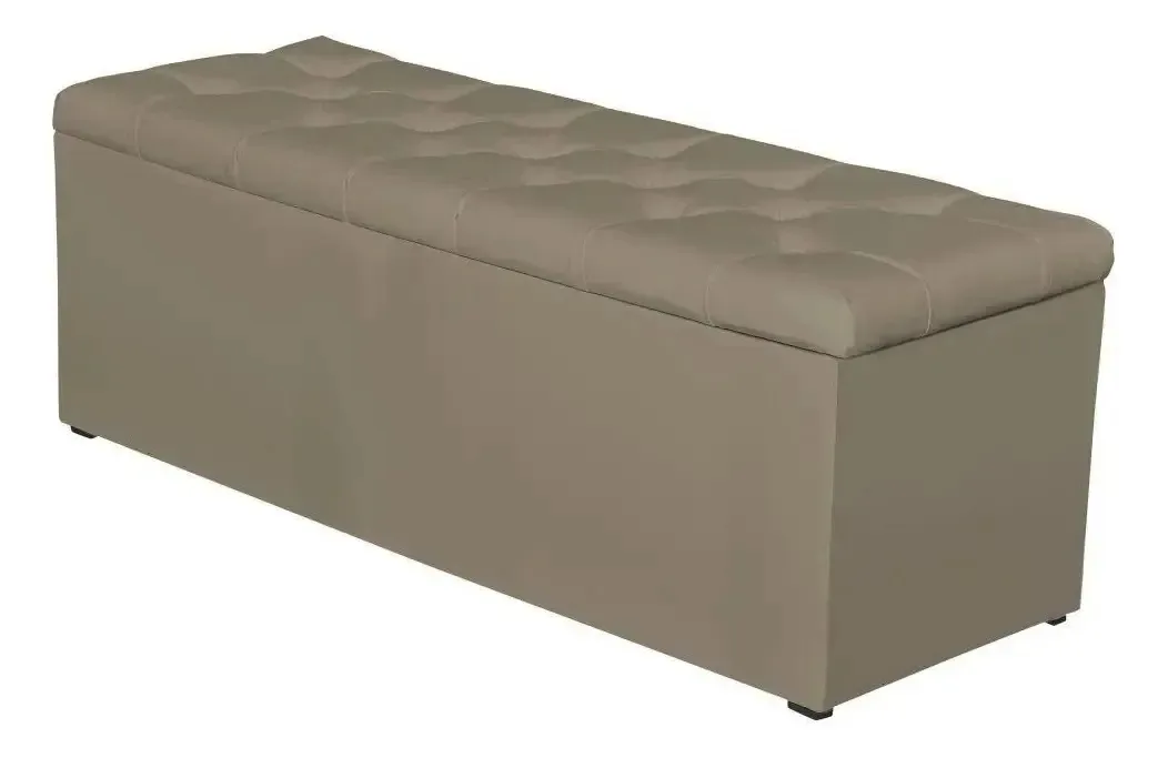 Calçadeira Baú 140cm Paris Corino Areia