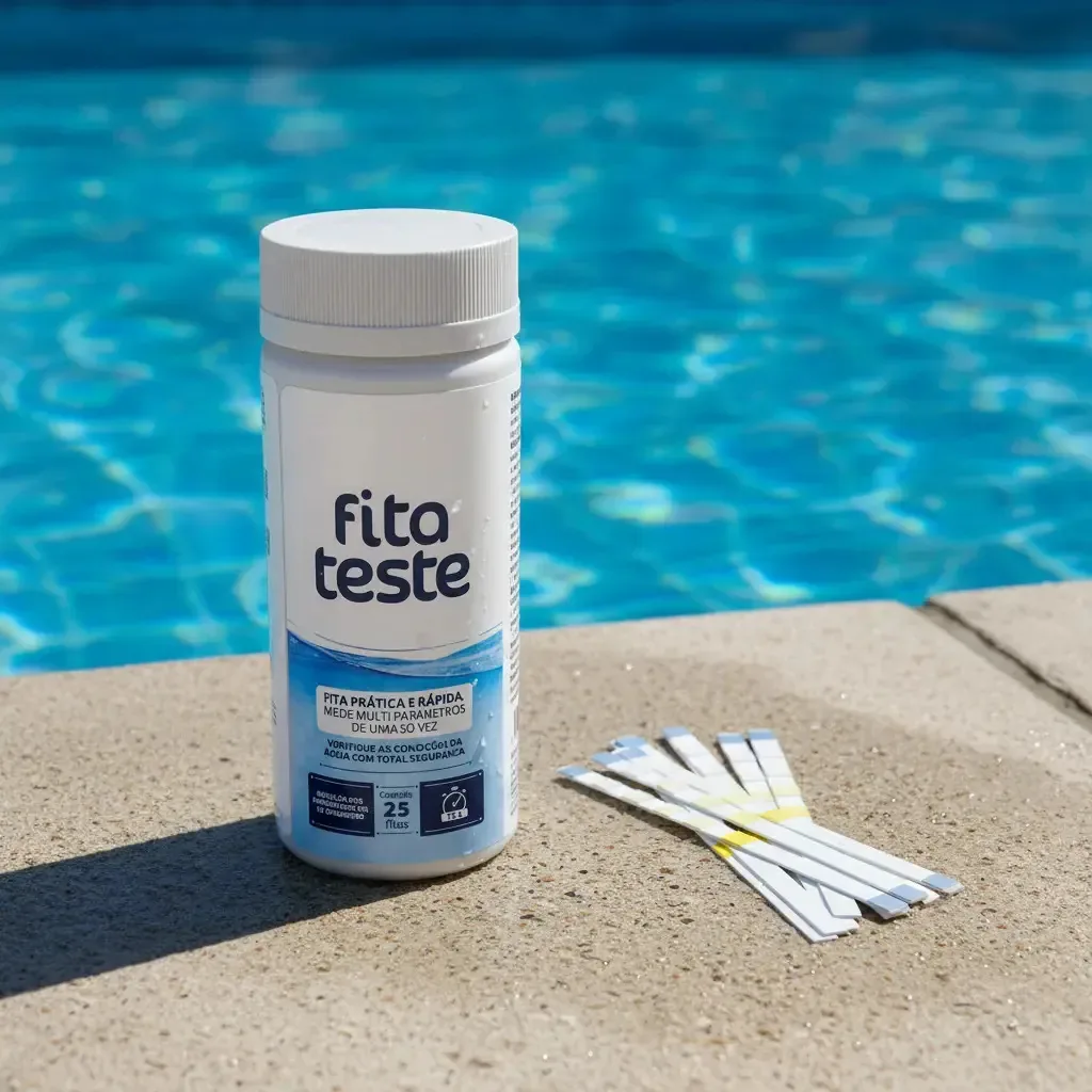 Fita Teste Multiparâmetros Domclor, 25 Tiras, para Piscinas e Spas