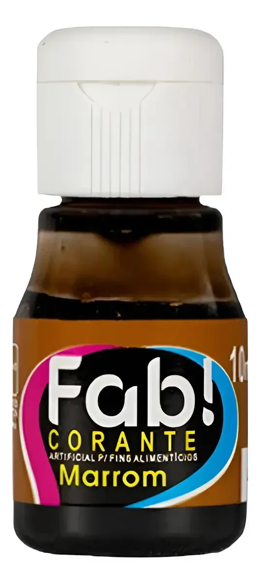 Corante Liquido Marrom 10ml Fab