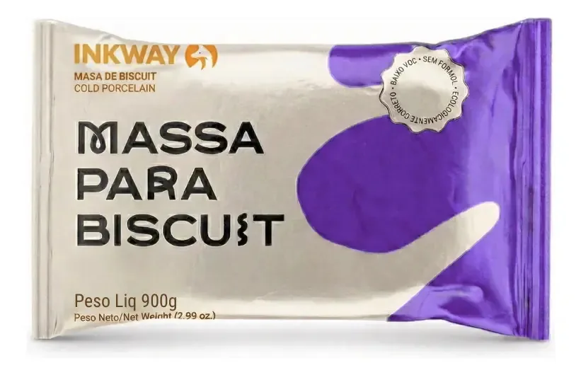 Biscuit Inkway Massa Para Artesanato 900g Violeta