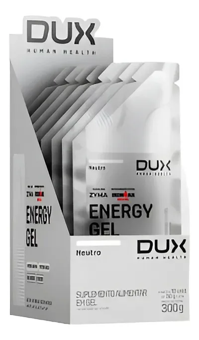 Gel de Carboidrato Dux Human Health Energy Gel Sem Cafeína Neutro, Kit com 10 Sachês