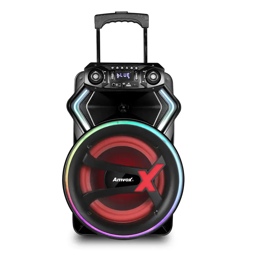 Caixa de Som Amplificada Amvox Portátil 650W RMS Bluetooth 5.0 ACA 650 Gladiador X Preto Bivolt
