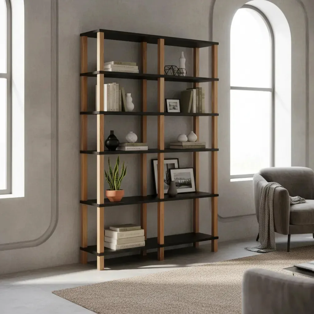 Estante Para Livros Evolukit 100x26x160 Preto Madeira Maciça