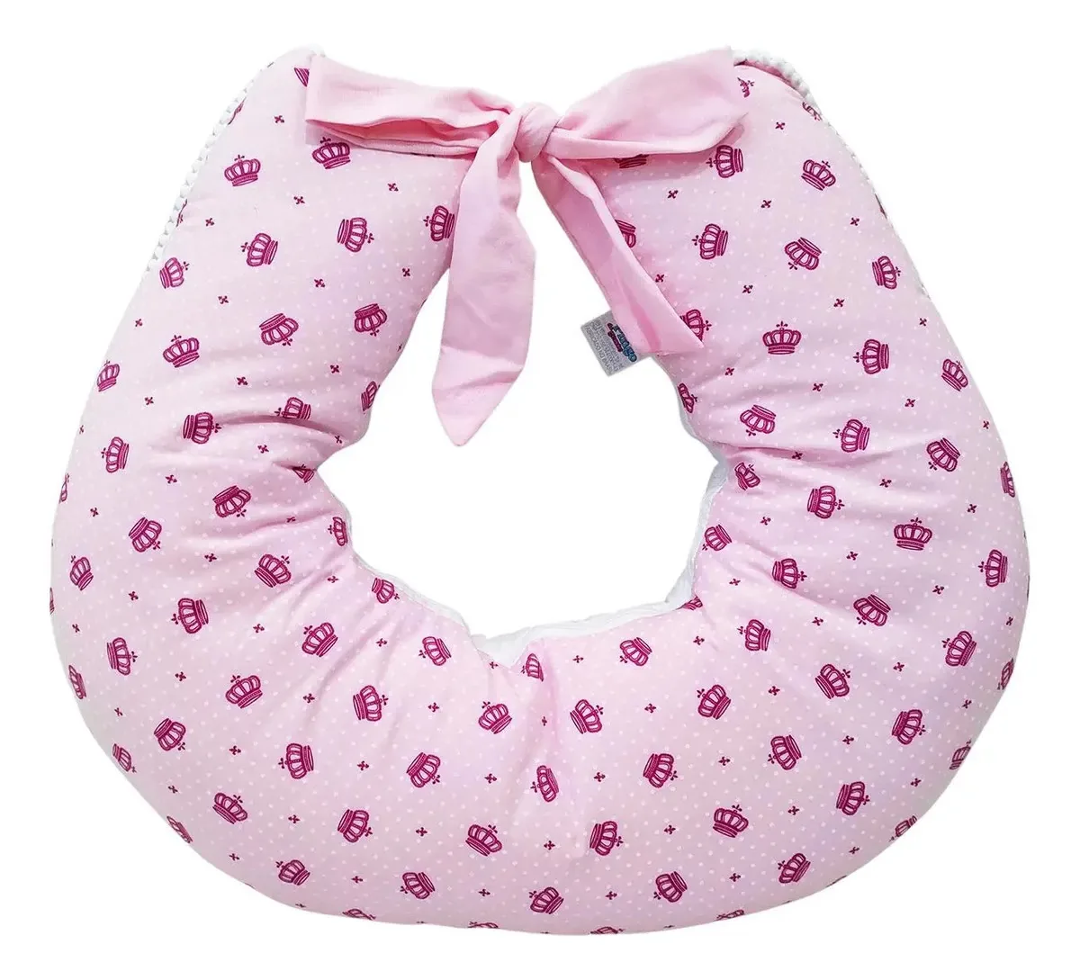 Almofada Amamentação Bebê Menina Coroa Rosa Pink