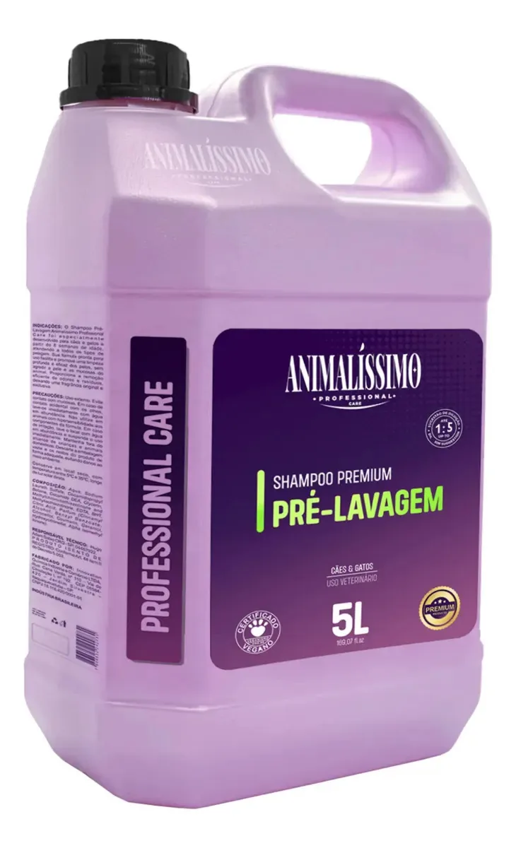 Shampoo Pré-lavagem Profissional Care 5l 1:5 Animalissimo