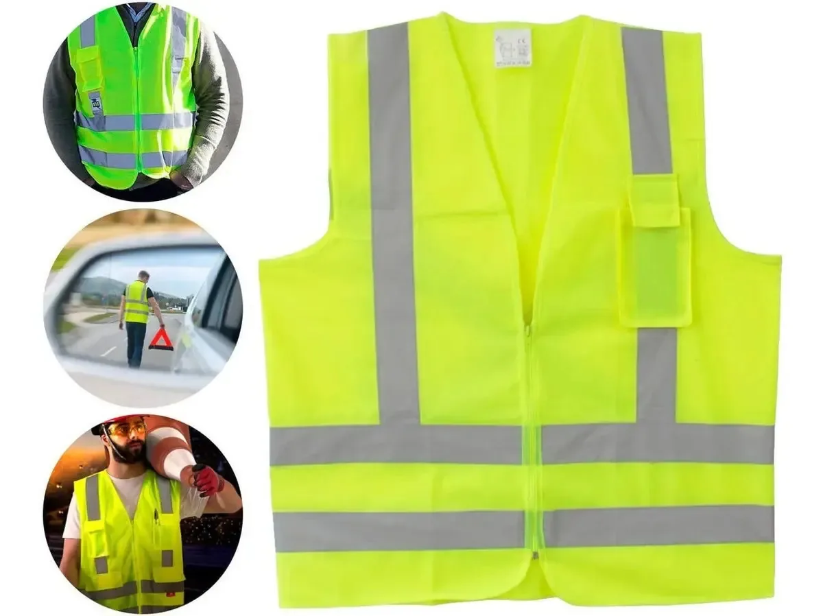 Colete Refletivo Jaqueta Amarelo Fluorescente Amarelo