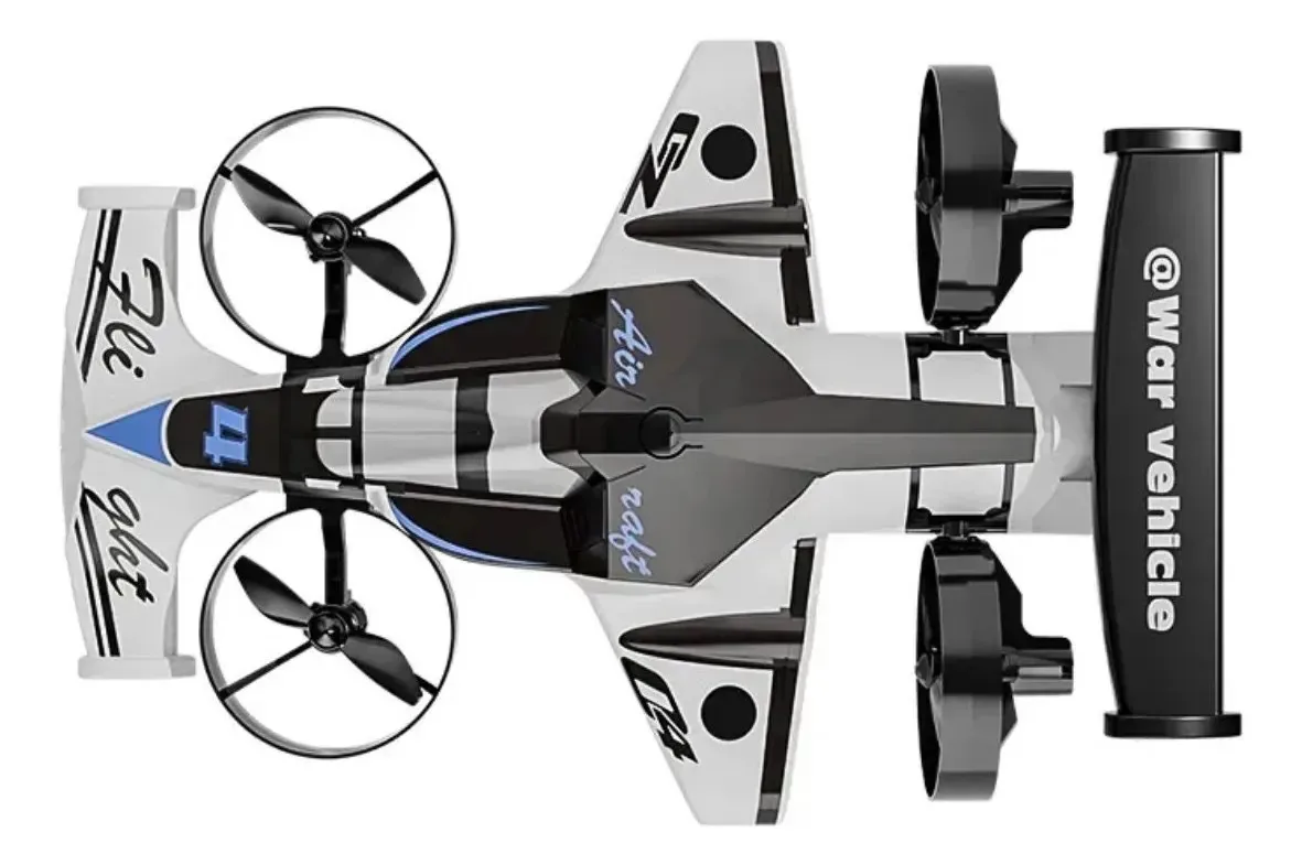 Carro E Drone Controle Remoto Terrestre E Aéreo 2 Em 1 Cinza