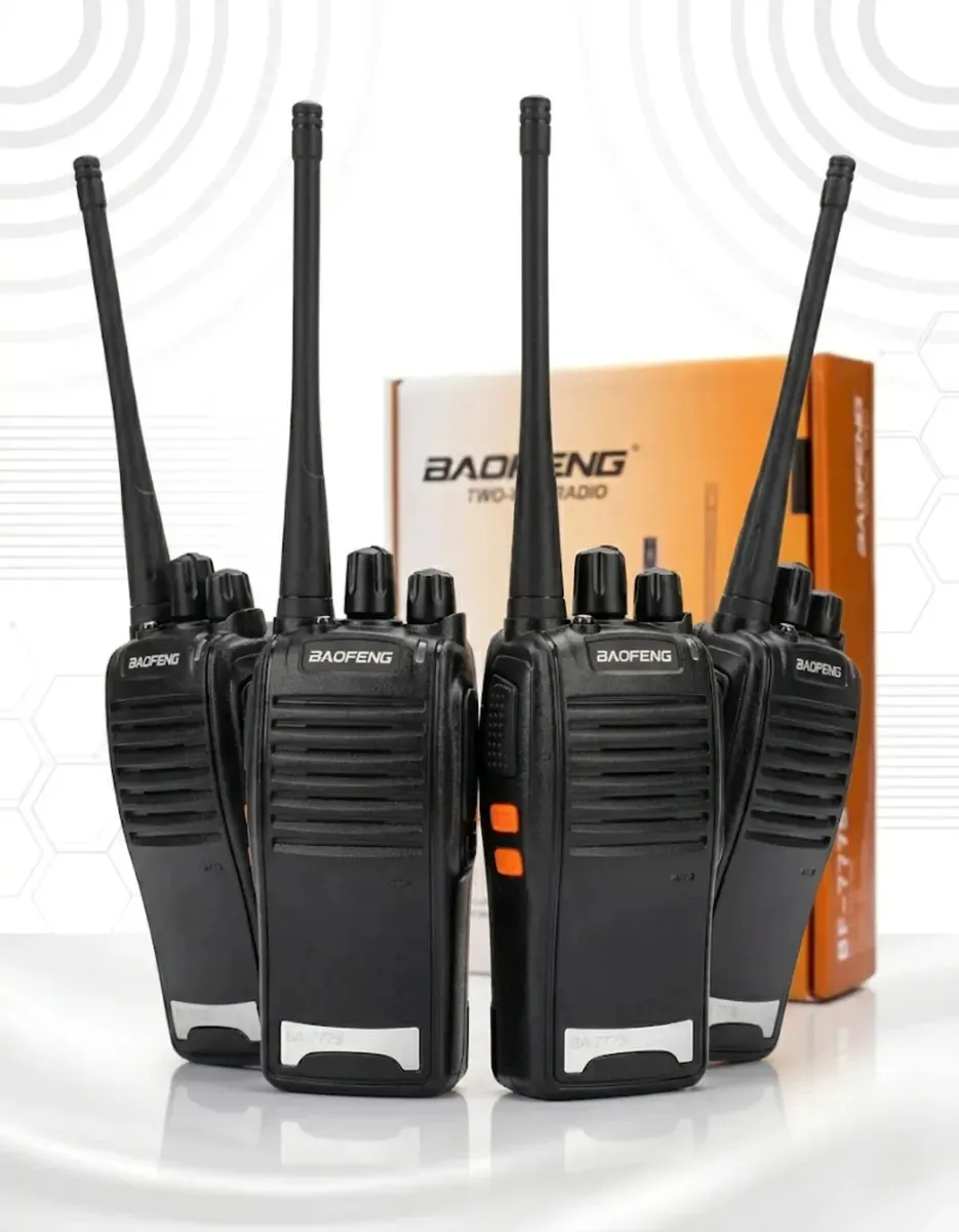 Kit 4 Rádios Comunicadores Walkie Talkie Baofeng 777S Profissional Eventos Radinho walk talk - Com Fone Microfone e Acessórios - Radio De Comunicação Segura Longo distancia Com 16 Canais Hardline