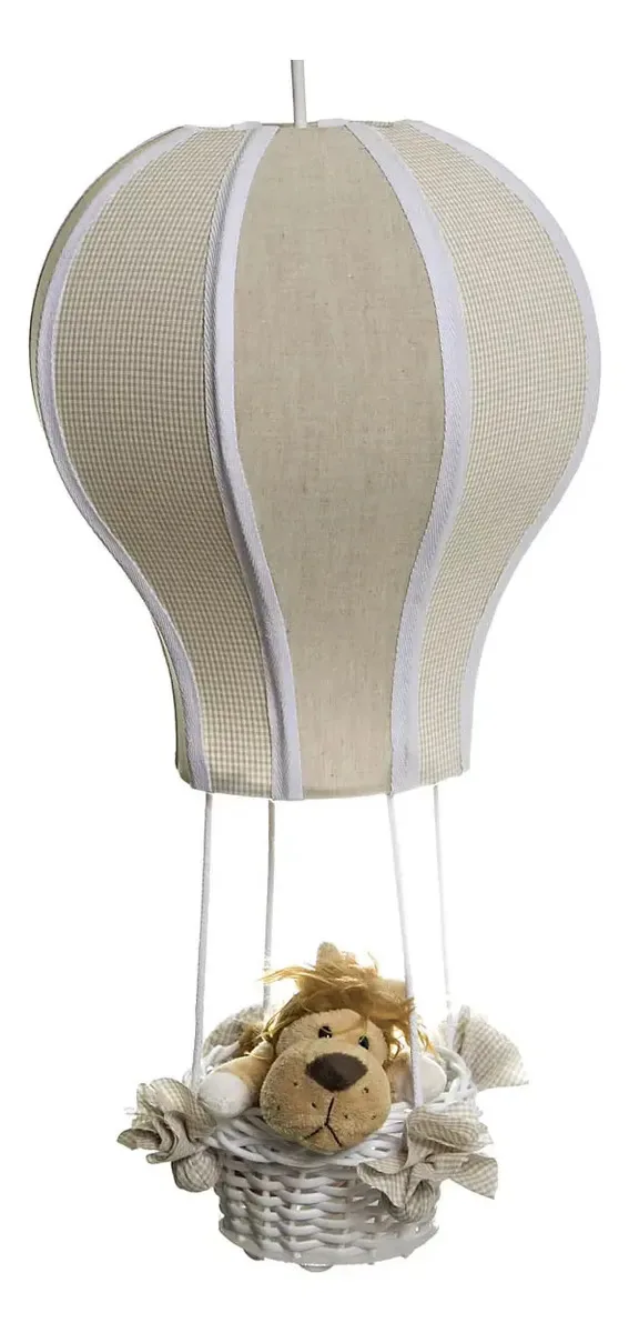 Lustre Balão Cintura Floresta Bege Quarto Bebê Infantil