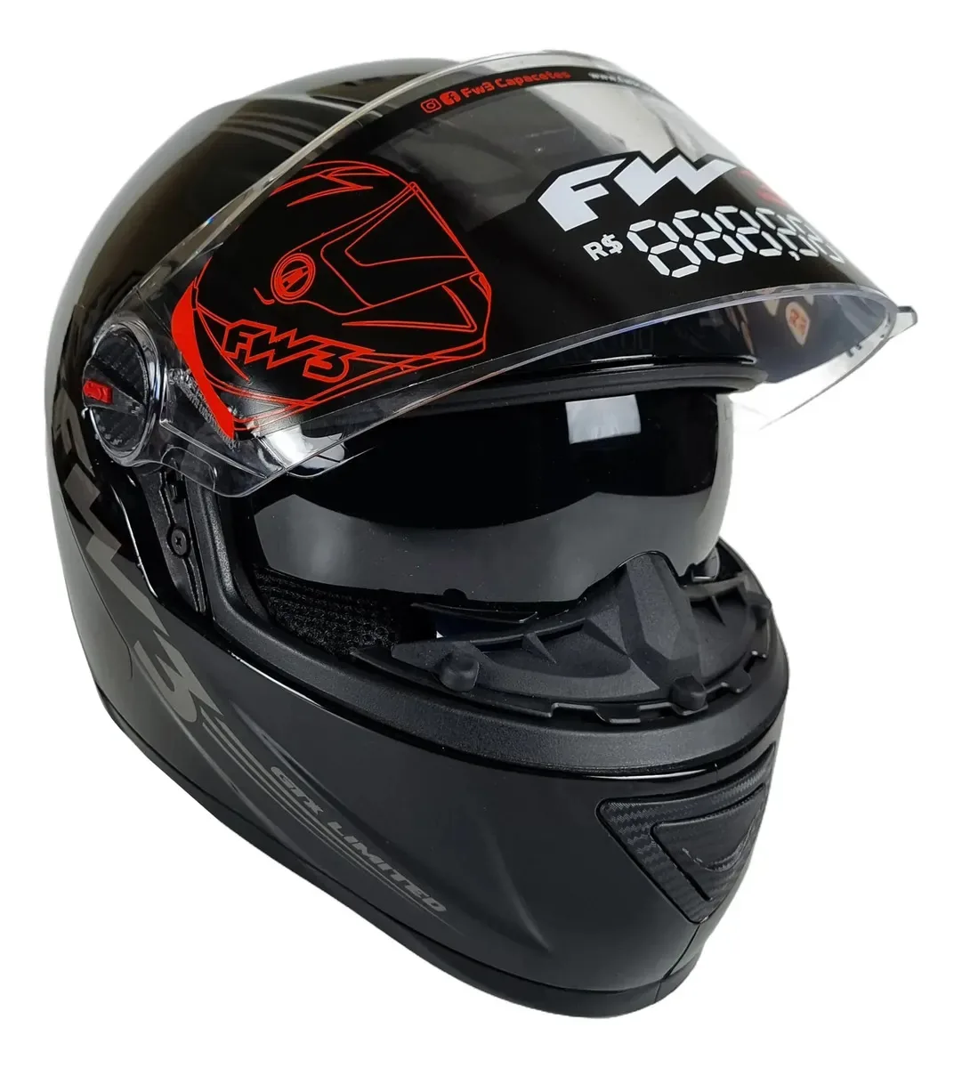 Capacete Fechado Gtx Limited Preto Fosco 58