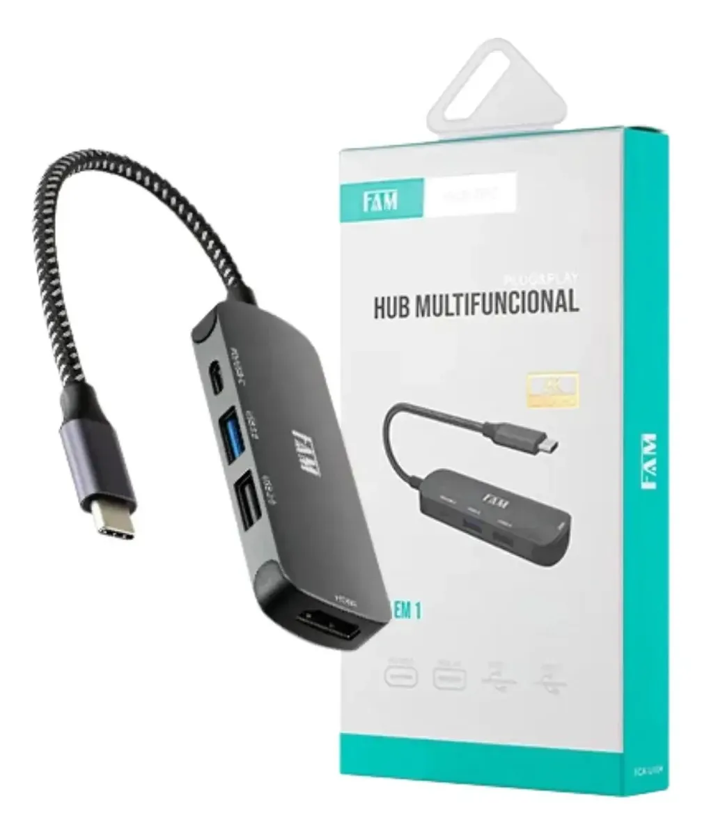 Hub USB FAM EM 1 preto