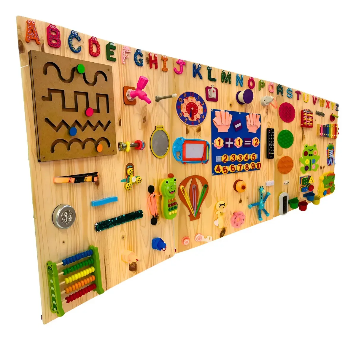 Painel Sensorial Profissional Pedagógico Grande Madeira Tea Painel Montessori Luxo
