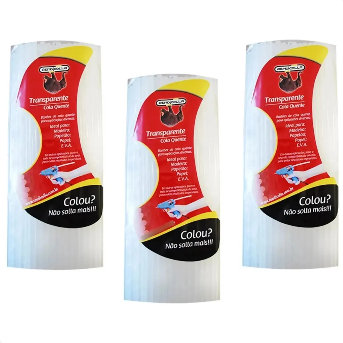 3kg Bastão Cola Quente Transparente Grosso 11,2mmx30cm
