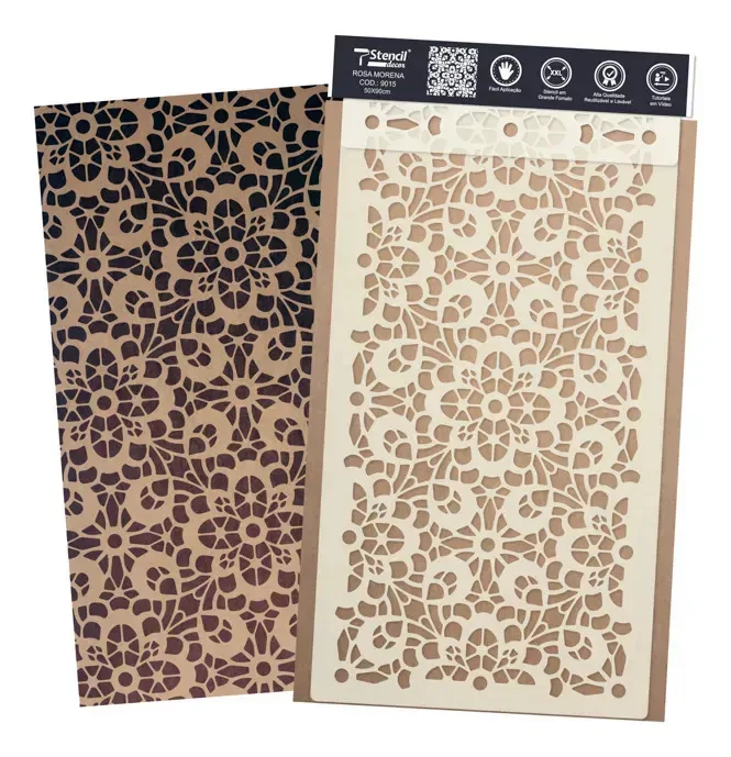 Stencil Decor Renda Rosa Morena (90x48cm)