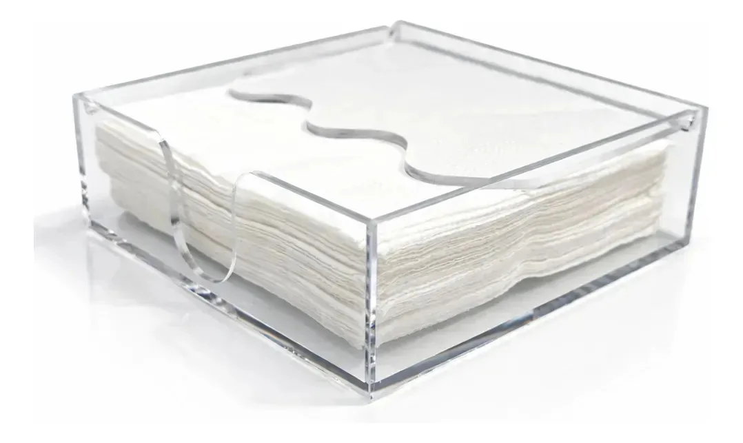 Suporte Porta Guardanapo Transparente Acrílico Capacidade 30 Guardanapos