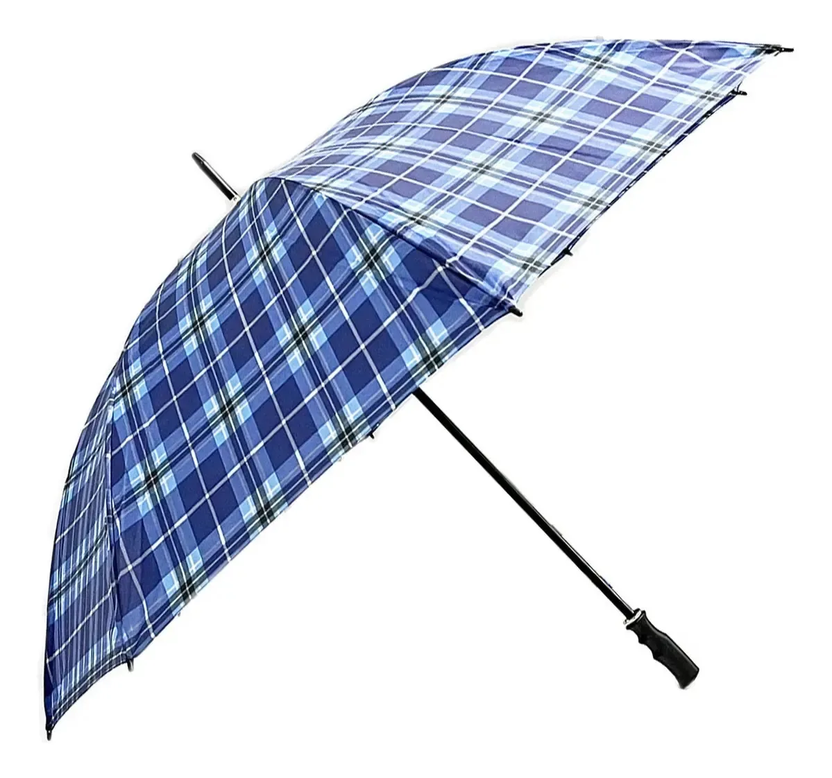 Guarda Chuva Grande Contra Vento Reforçado Automático Xadrez Azul-escuro Xadrez