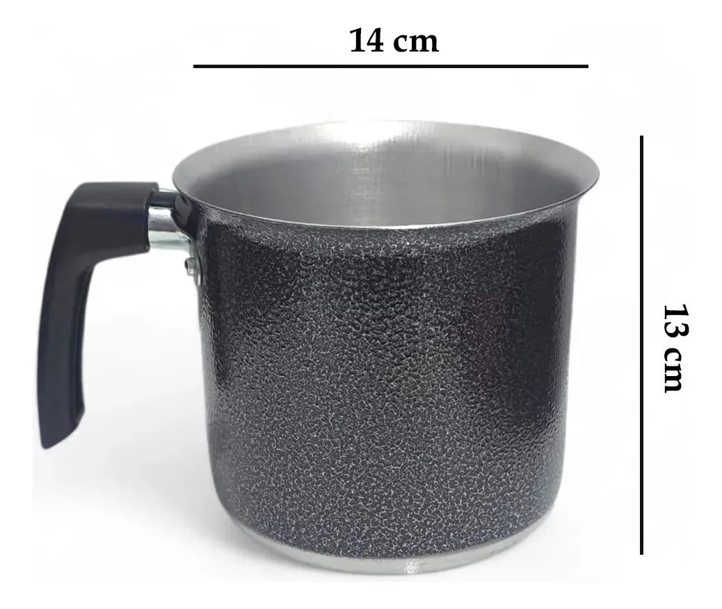 Fervedor Leiteira Canecão Tradicional 14cm 1,60l Alumínio Preto