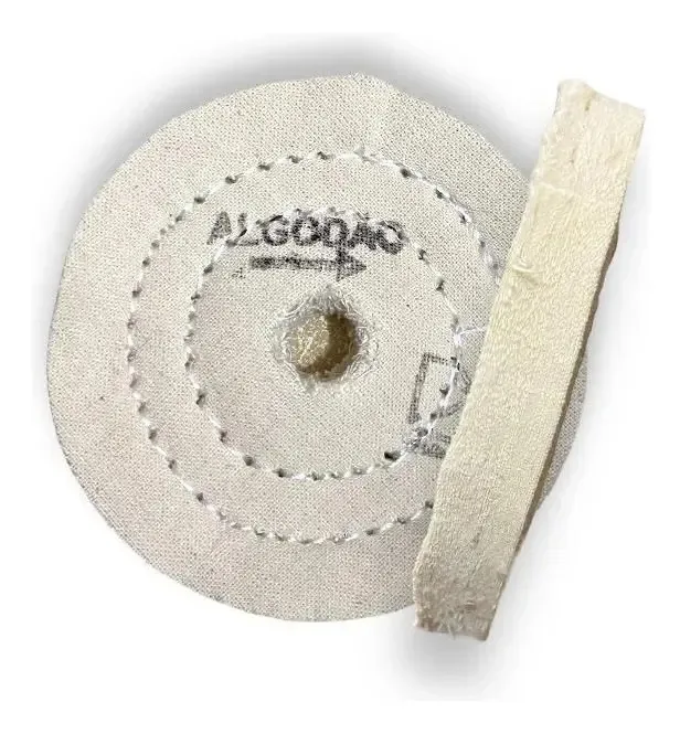 Roda Algodão Costurado 100mm - Alto Brilho - Cm Polimento Branco