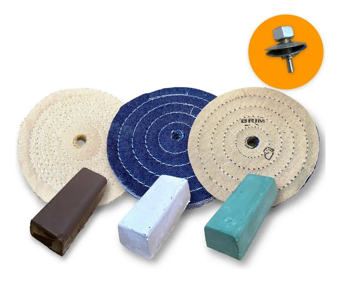 Kit 15 - 7 Itens Polimento Espelhamento Inox Aluminio