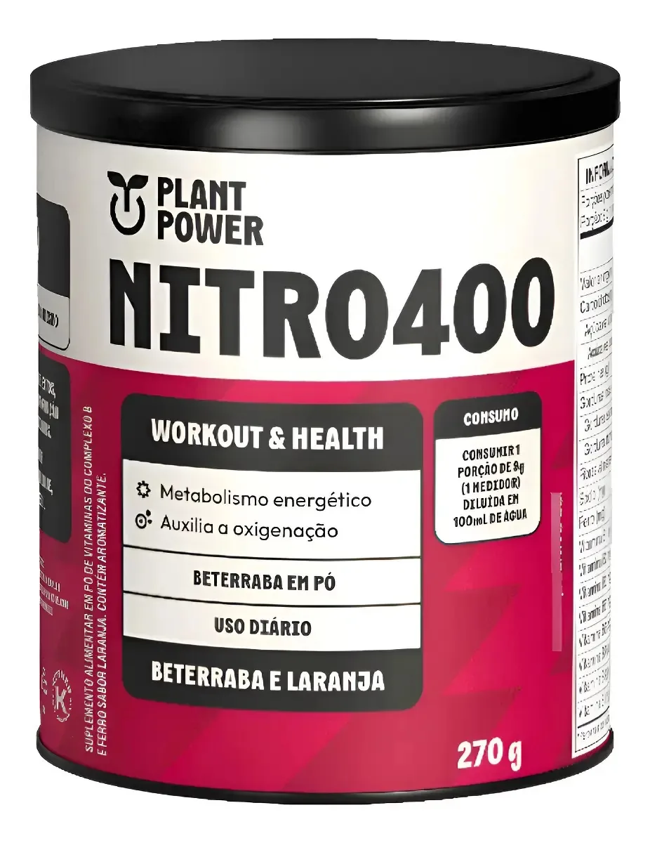 Suplem.alim.plant Power Nitro Bet/laranja 270g