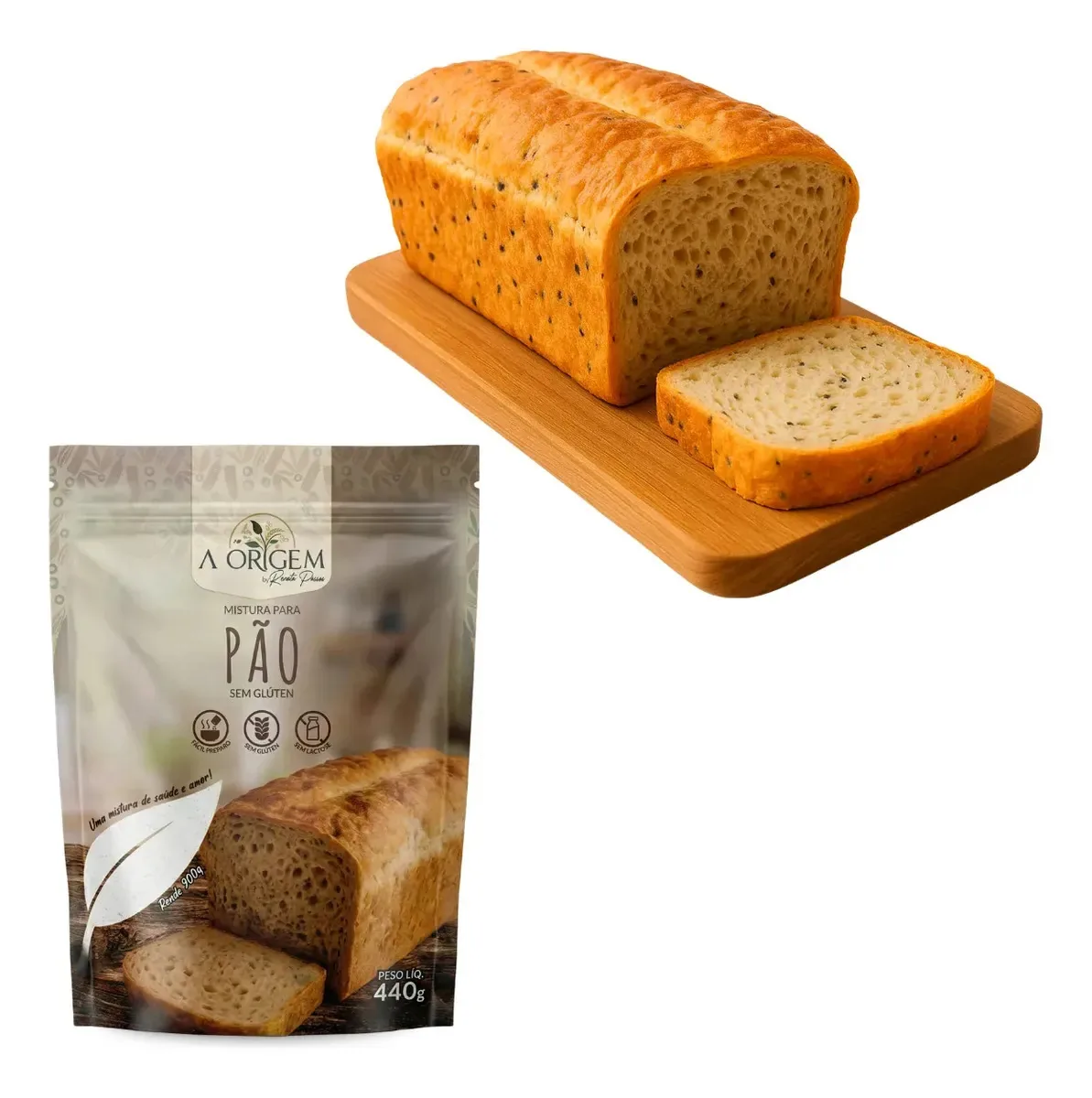 Mistura Pronta Pão Multigrão Rende 900g Sem Glúten E Lactose